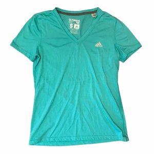 [Adidas] Teal V-neck T-shirt